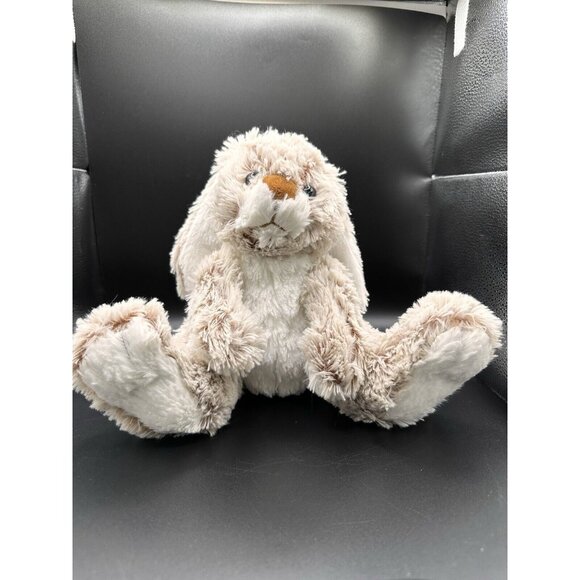 Melissa and Doug Plush Burrow Bunny Brown White Rabbit Big Feet Stuffed Animal - Picture 2 of 10